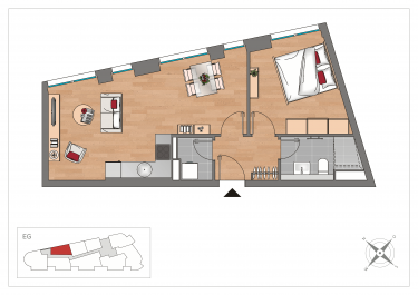 Grundriss WE07 – 2-Zimmer-Wohnung mit 47,66 m² im Erdgeschoss, OSTFORUM Leipzig
