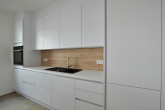 Küche - | moderner Wohnraum im Musikviertel Neubau | Parkett | Fußbodenheizung | Wohnraumbelüftung |