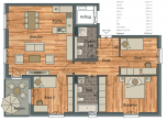 Grundriss - I Hinterhaus I 4-RW für Familien mit Balkon I 2 Bäder I Tiefgarage I