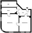 Grundriss - I traumhafte 2-R-Wohnung im Zentrum Süd I Wohnen am Bundesverwaltungsgericht I